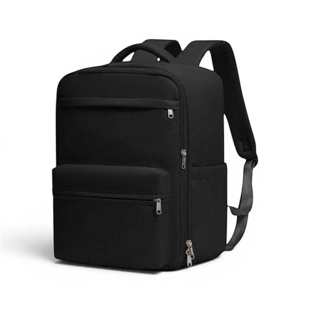 Sac cabine noir CABYN, 40x30x20 cm, avec compression par pompe USB, idéal pour le voyage.