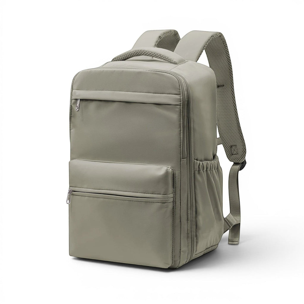 Sac cabine CABYN Porto gris clair, 40x30x20 cm, avec pompe USB intégrée pour compression et multiples poches.