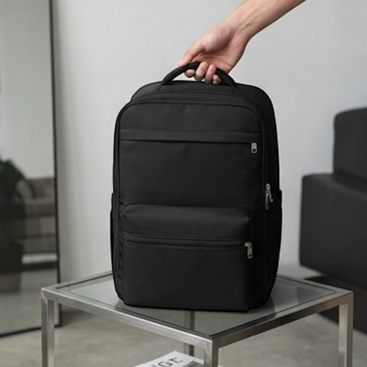 Sac cabine noir CABYN Porto 40x30x20 cm avec compression USB, idéal pour voyage