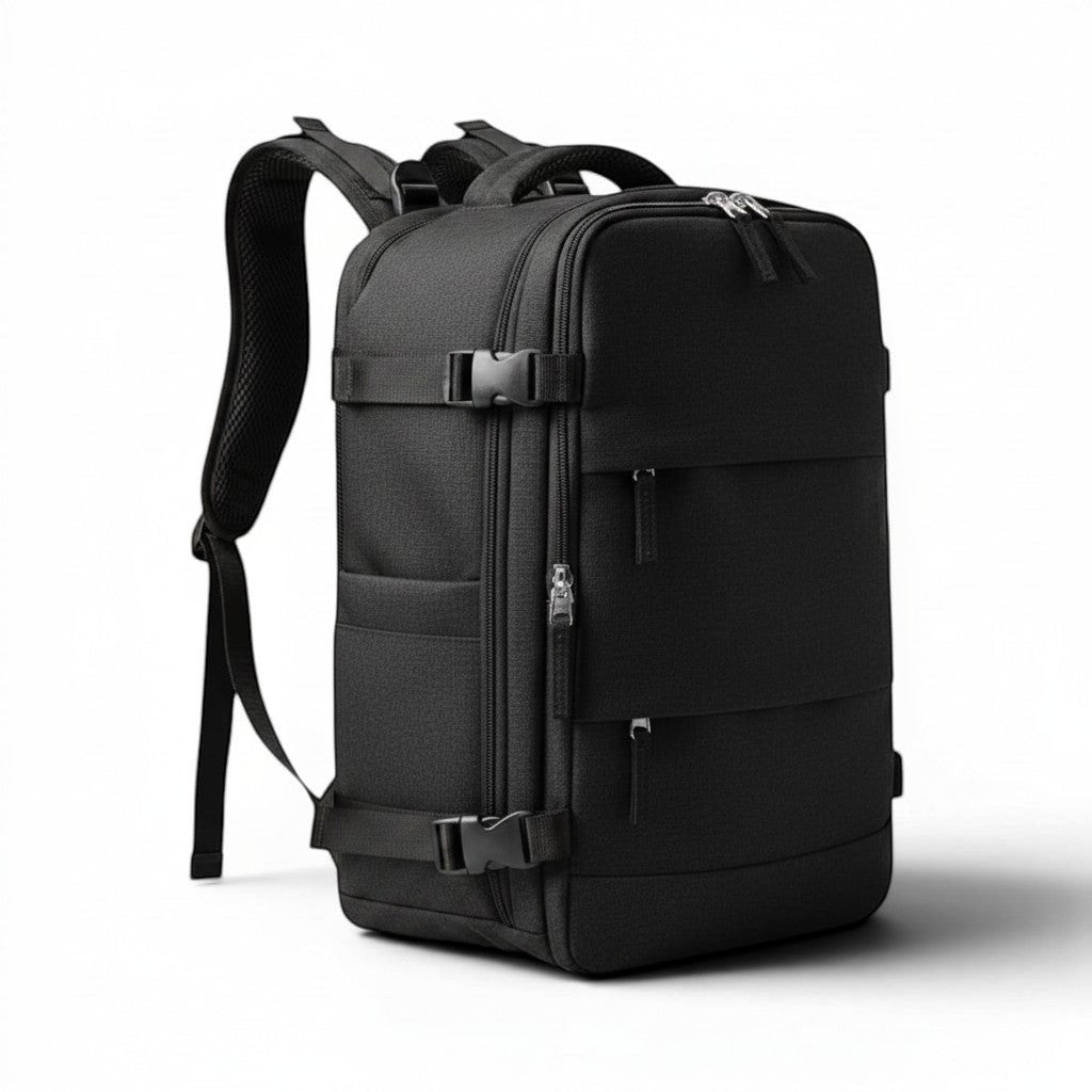 Sac de voyage CABYN "Séville" noir, 40x20x25, multi-pochettes, compartiment ordinateur 15", résistant à l'eau.