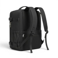 Sac de voyage CABYN noir, multi-pochettes, compartiment ordinateur 15", tissu résistant à l'eau et aux déchirures.