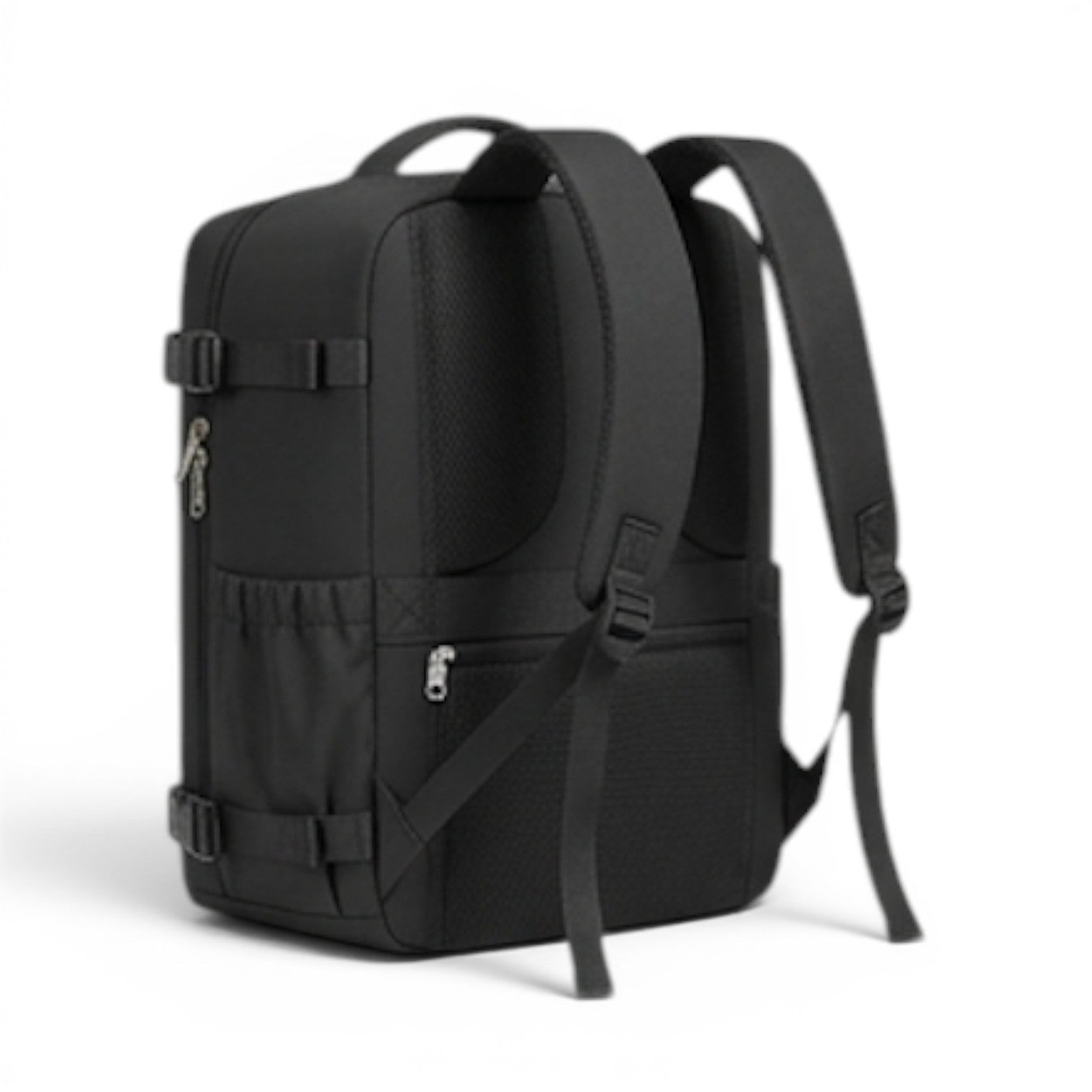 Sac de voyage CABYN noir, multi-pochettes, compartiment ordinateur 15", tissu résistant à l'eau et aux déchirures.