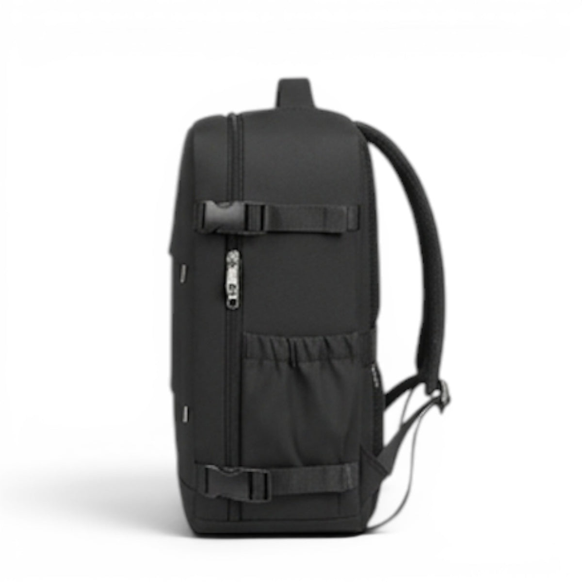 Sac à dos de voyage CABYN "Séville" noir, compartiment ordinateur 15", multi-pochettes, tissu résistant à l'eau.
