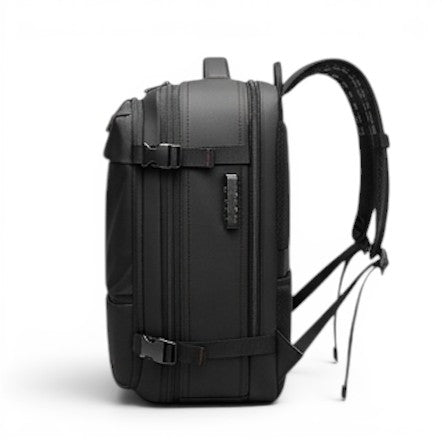 Sac de voyage CABYN Marrakech noir extensible 49x32 cm avec cadenas intégré et surpiqûres contrastantes