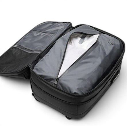 Sac de voyage CABYN Marrakech noir extensible, grande capacité, 49x32 cm, avec compartiments organisés et fermeture zippée.
