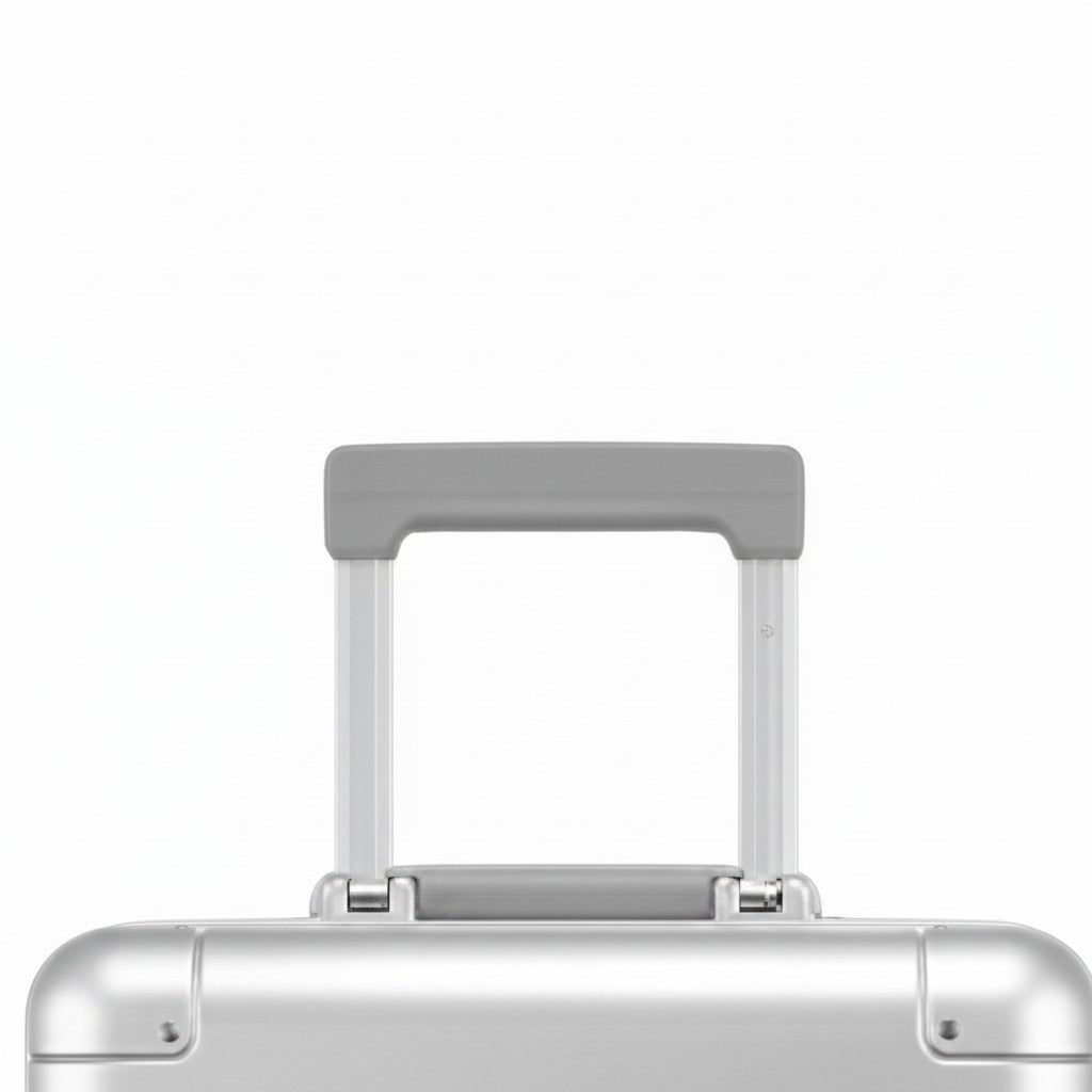 Valise cabine CABYN Vienne en aluminium argenté, poignée rétractable grise, 55x35x23 cm